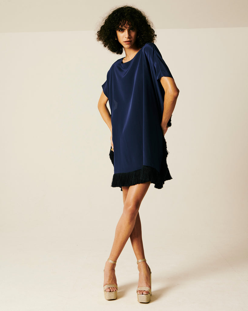 Vito caftan indigo front