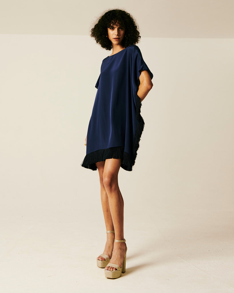 Vito caftan indigo front