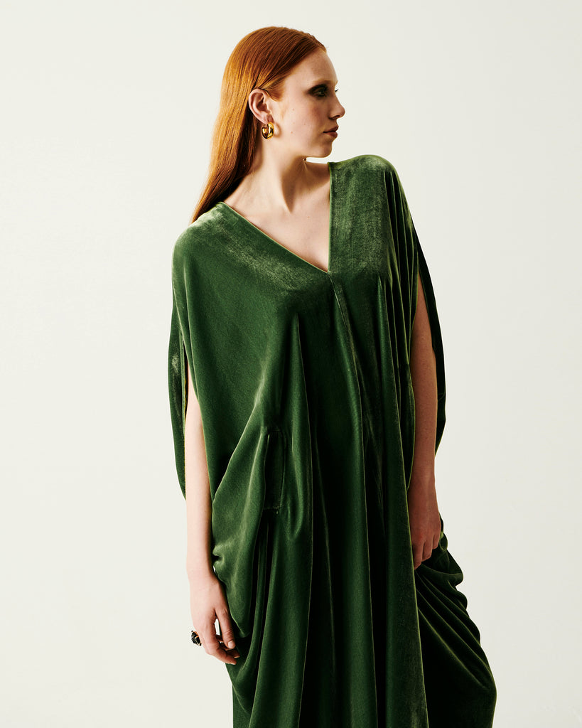 Selene caftan green velvet