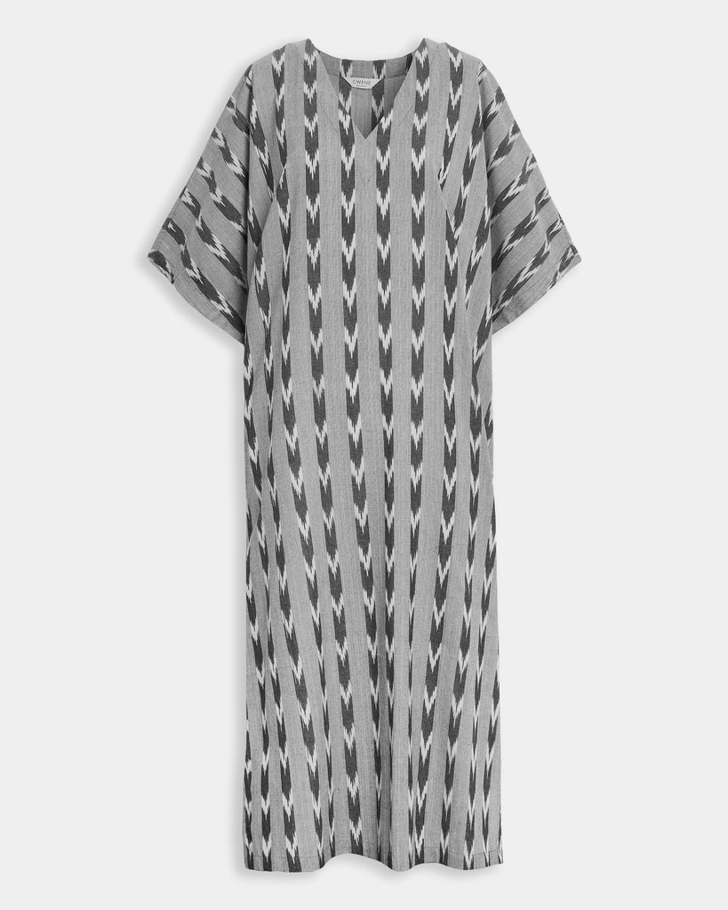 Mona long caftan in Ikat front