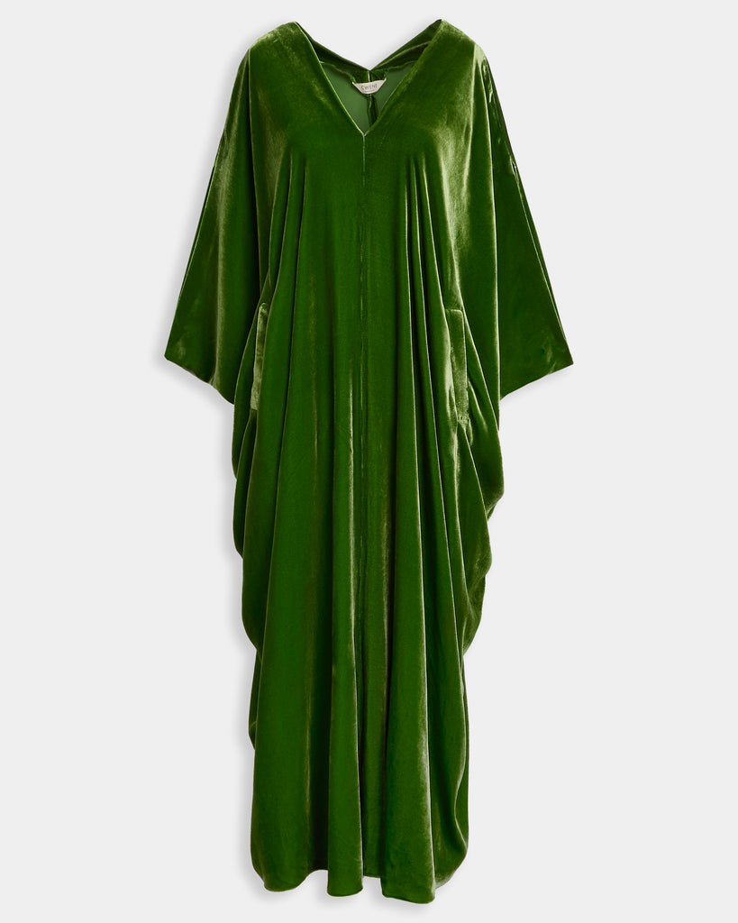 Selene caftan green velvet 