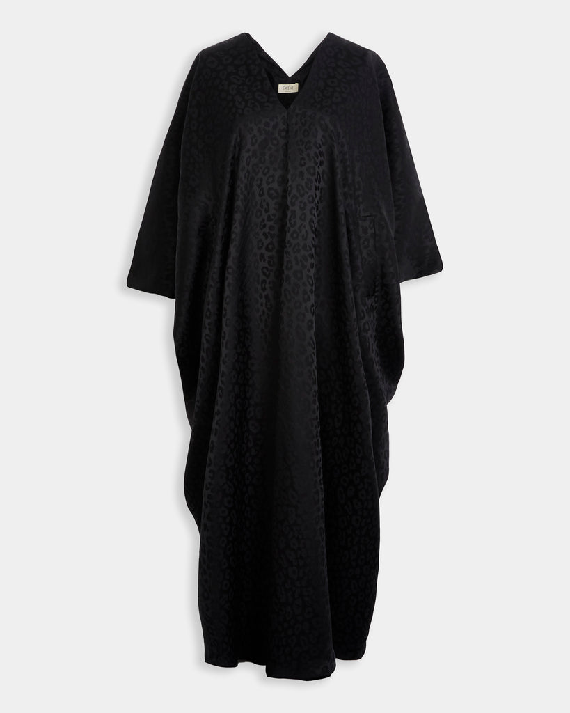 Selene caftan black silk